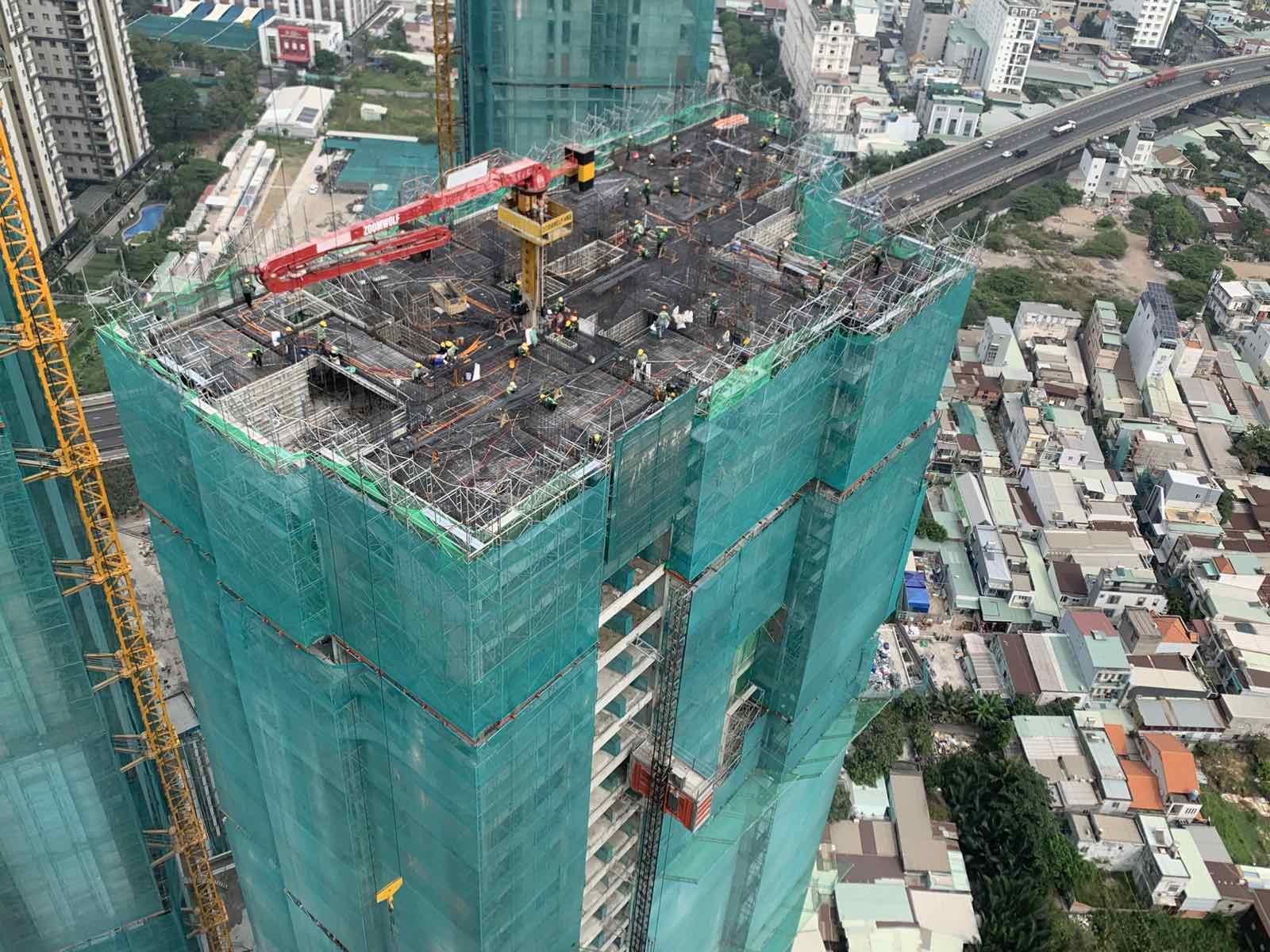 6. Hoàn thành công tác bê tông dầm sàn Tầng 31 đến 35 tại Tháp 9.