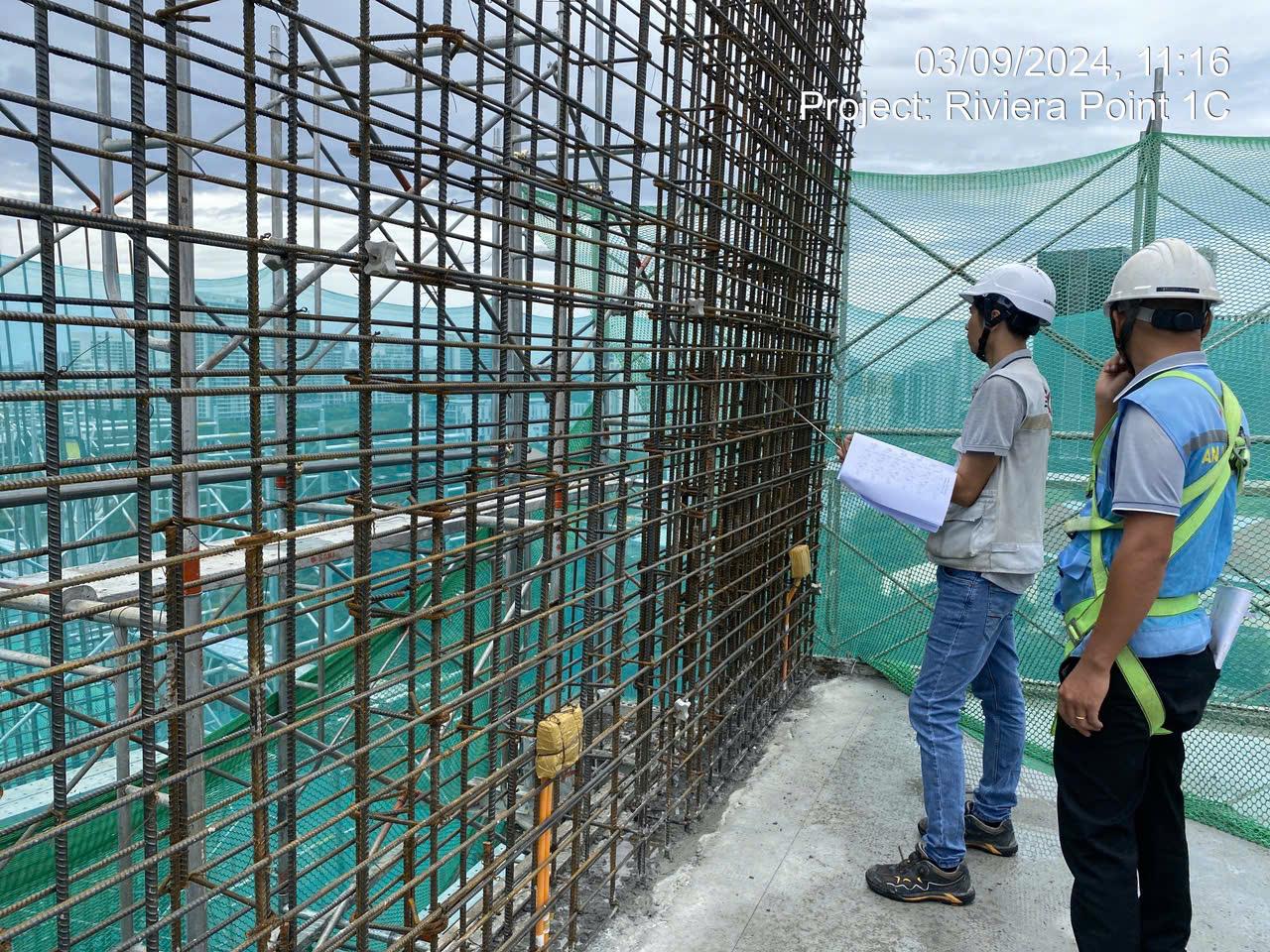 9. Công tác nghiệm thu thép vách.